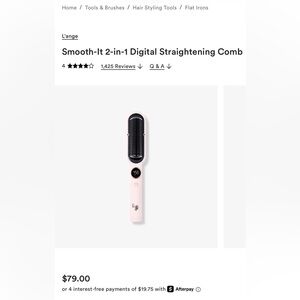 L'ange Smooth-It 2-in-1 Digital Straightening heated comb